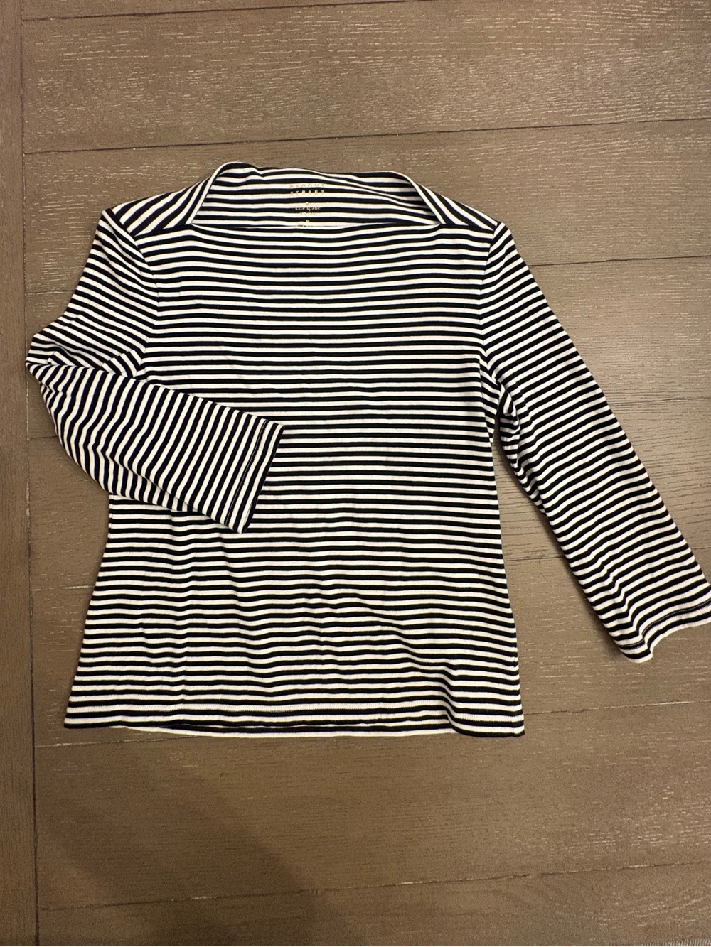 kate spade Black and White Striped 3/4 Sleeve Tee